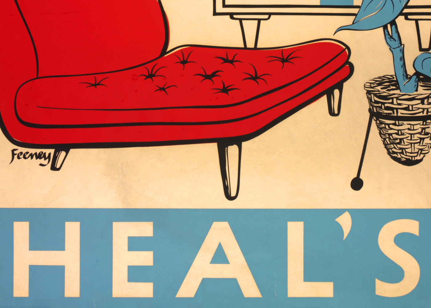 Charle's Feeney Heal's Poster Vintage