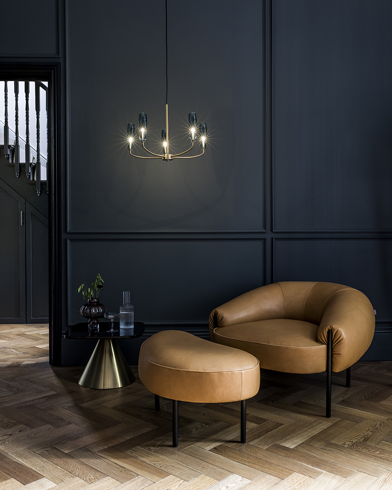 The Isola Armchair and Small Ottoman, part of the AW19 collection.