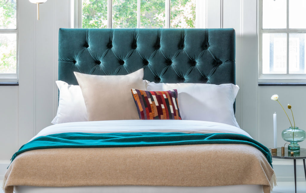 Balmoral Headboard in teal 