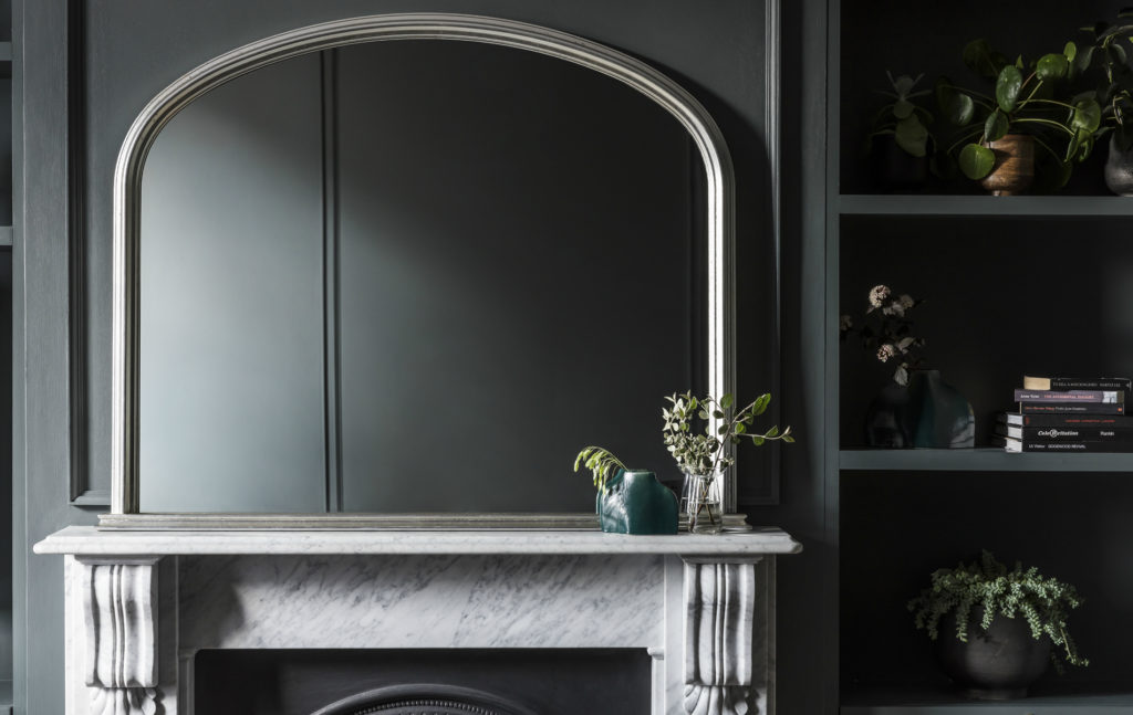 Classic Overmantle Mirror on a dark wall