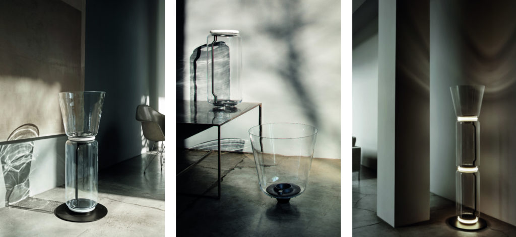 The Noctambule Floor Lamp in various configurations | Image courtesy of Flos