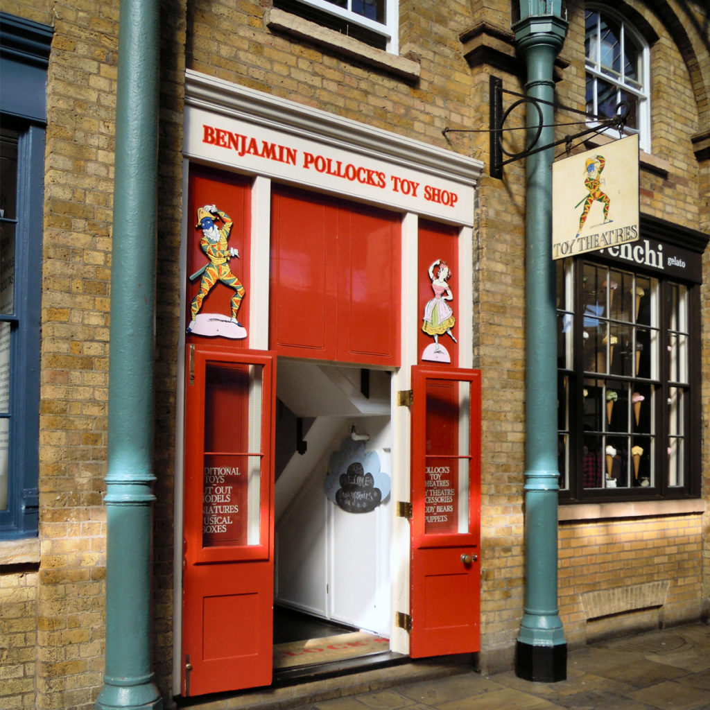 Benjamin Pollock's Toyshop in Covent Garden - one of the top Chhristmas gift shops in London for children | Image courtesy of Benjamin Pollock's Toyshop