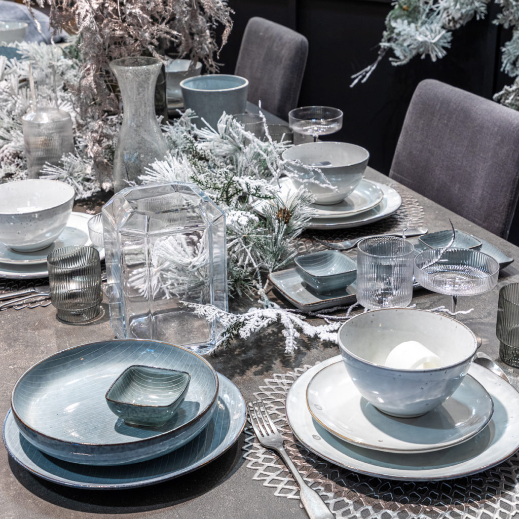 Silver, Blue & Grey Christmas Table Styling