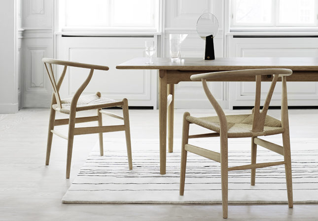 The Wishbone Chair in a contemporary white room