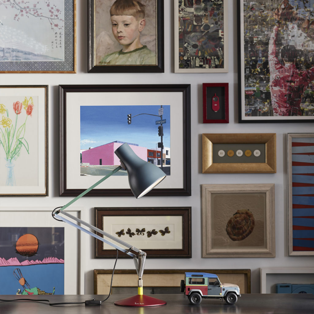 Paul Smith Anglepoise Lamp with a picture wall