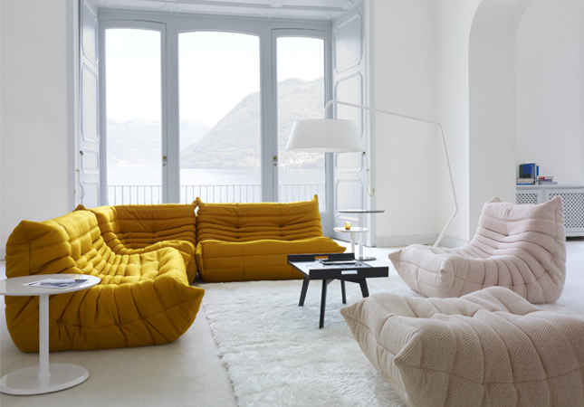 Ligne Roset's Togo Sofa | Part of its collection of sustainable furniture | Image courtesy of Ligne Roset