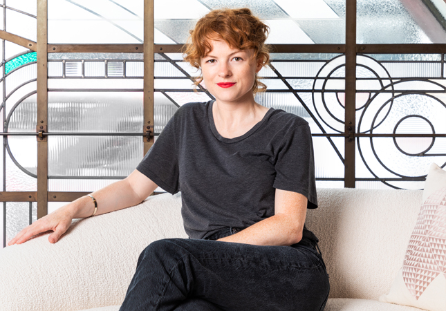 Lucy Kurrein on the Isola Sofa