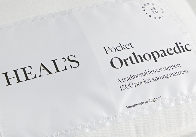 Heal's Orthopaedic Mattress label