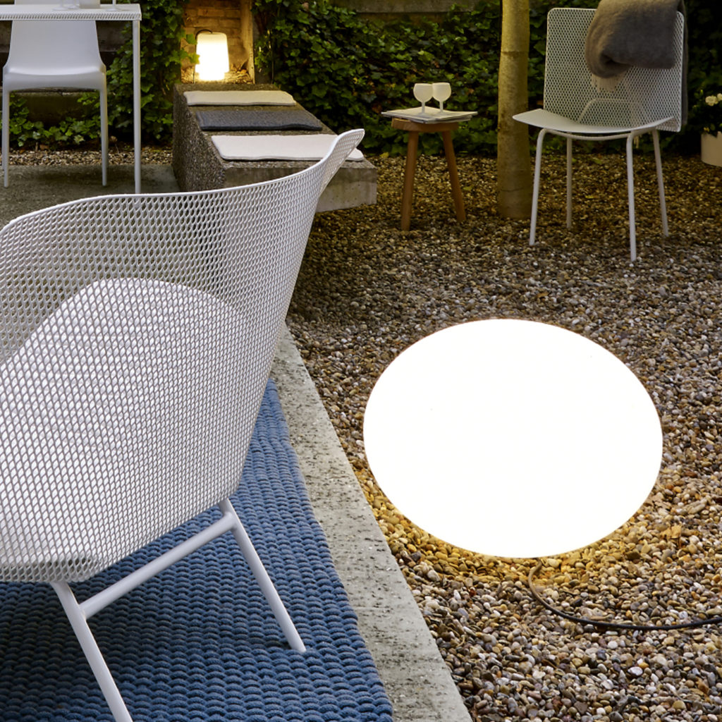 Outdoor lighting ideas with the Globe Outdoor Table Lamp | Image courtesy of Ligne Roset