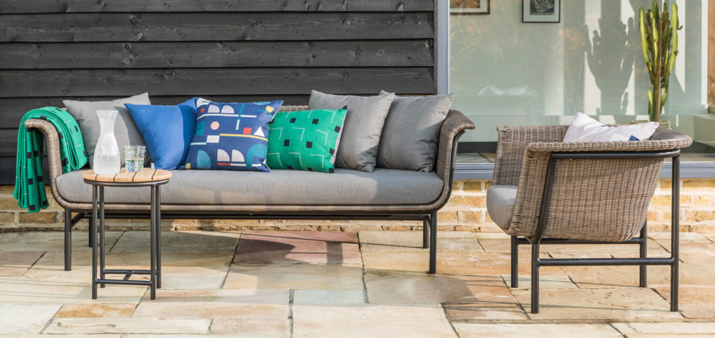 Cushions in an instagrammable garden