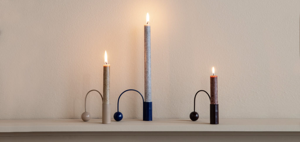 Candles illuminating a summer house interior