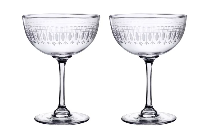 Champagne saucers ovals set of 2 by The Vintage List