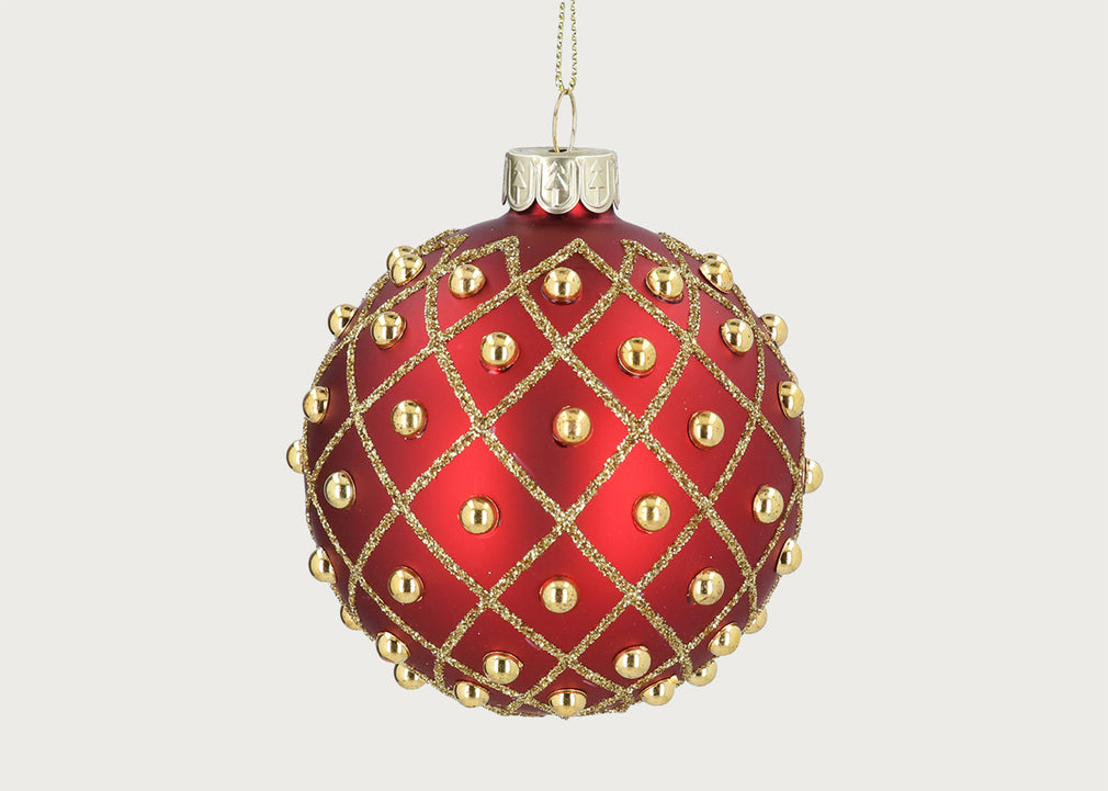 Red Gold Trellis & Beads Decoration