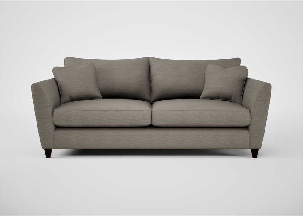 Torino 4 Seater Sofa Broad Weave Pebble / Black