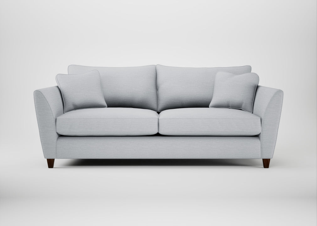 Torino 4 Seater Sofa Broad Weave Tin / Walnut Stained