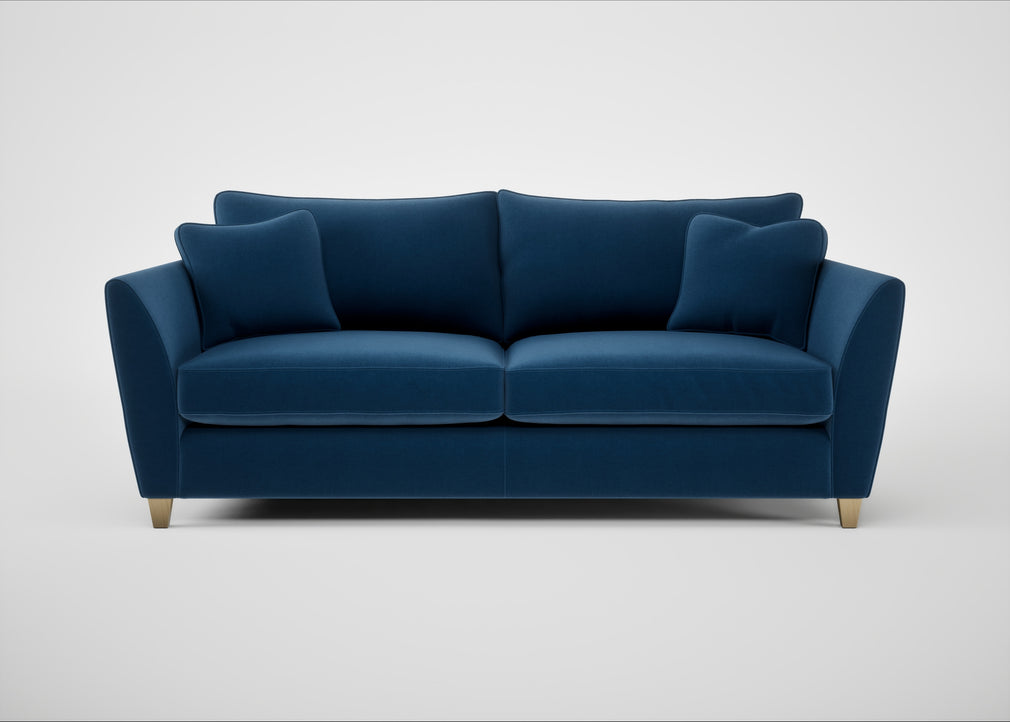 Torino 4 Seater Sofa Cotton Velvet Petrol / Natural