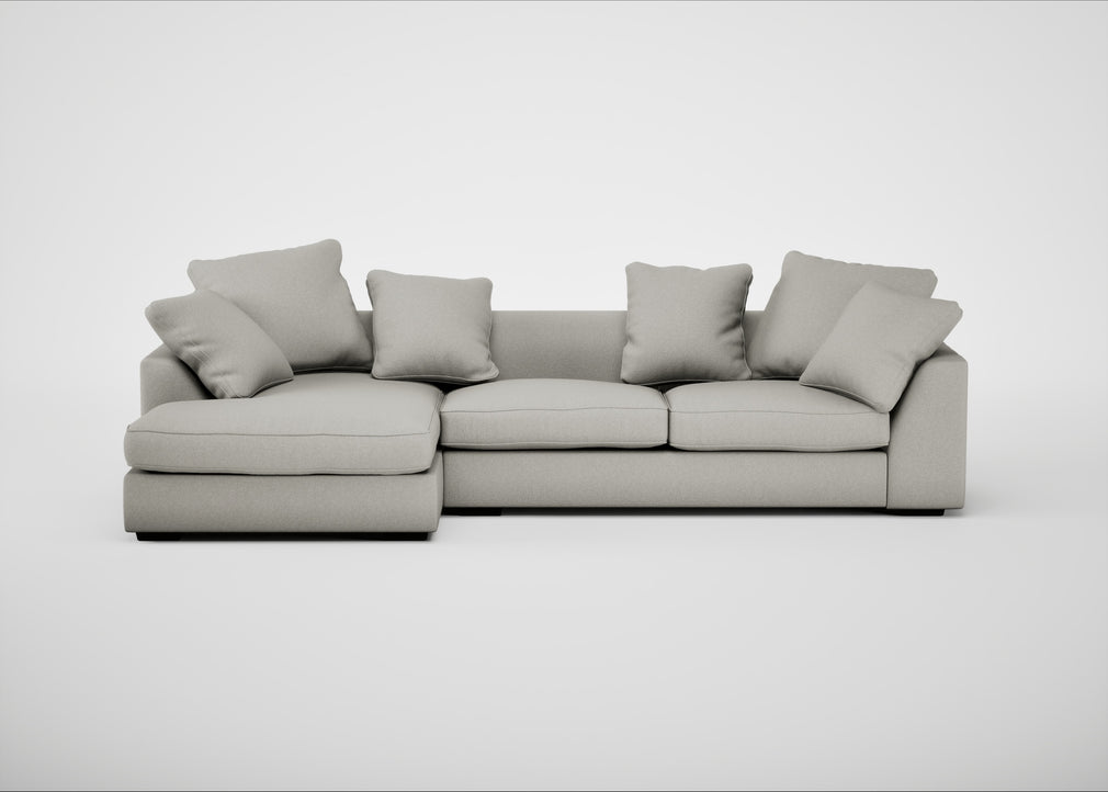 Cumulus Left Hand Facing Corner Sofa Melton Wool Limestone
