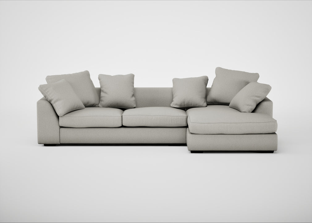 Cumulus Right Hand Facing Corner Sofa Melton Wool Limestone