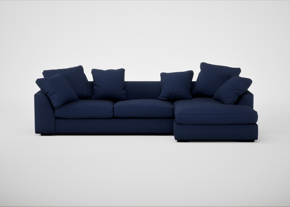Cumulus Right Hand Facing Corner Sofa Melton Wool New Navy
