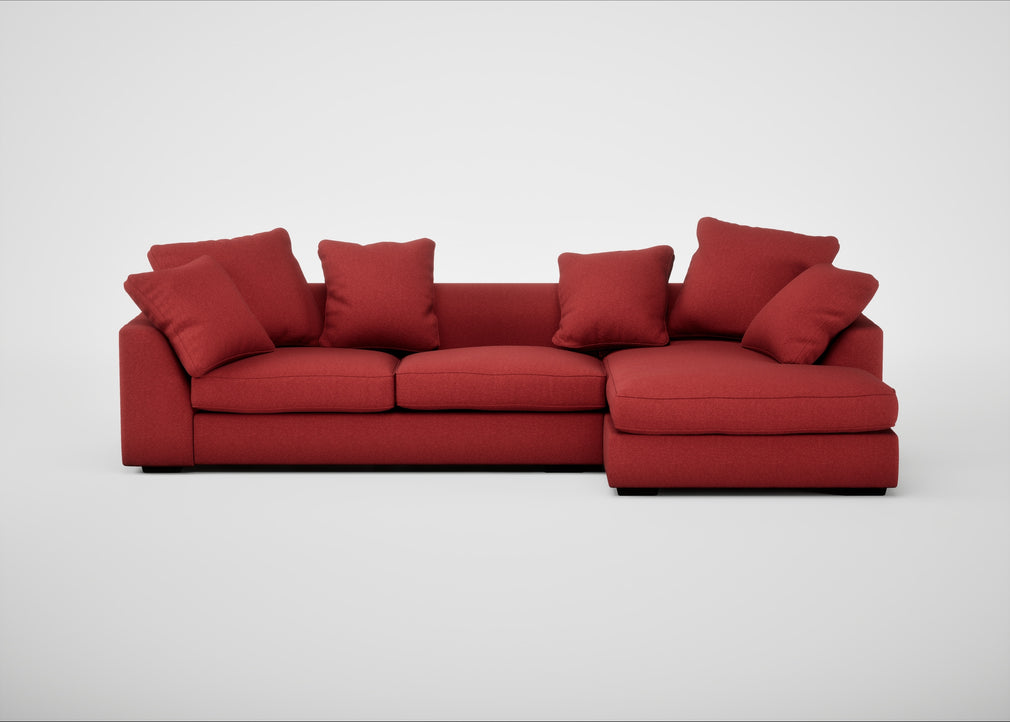 Cumulus Right Hand Facing Corner Sofa Melton Wool Red Oxide