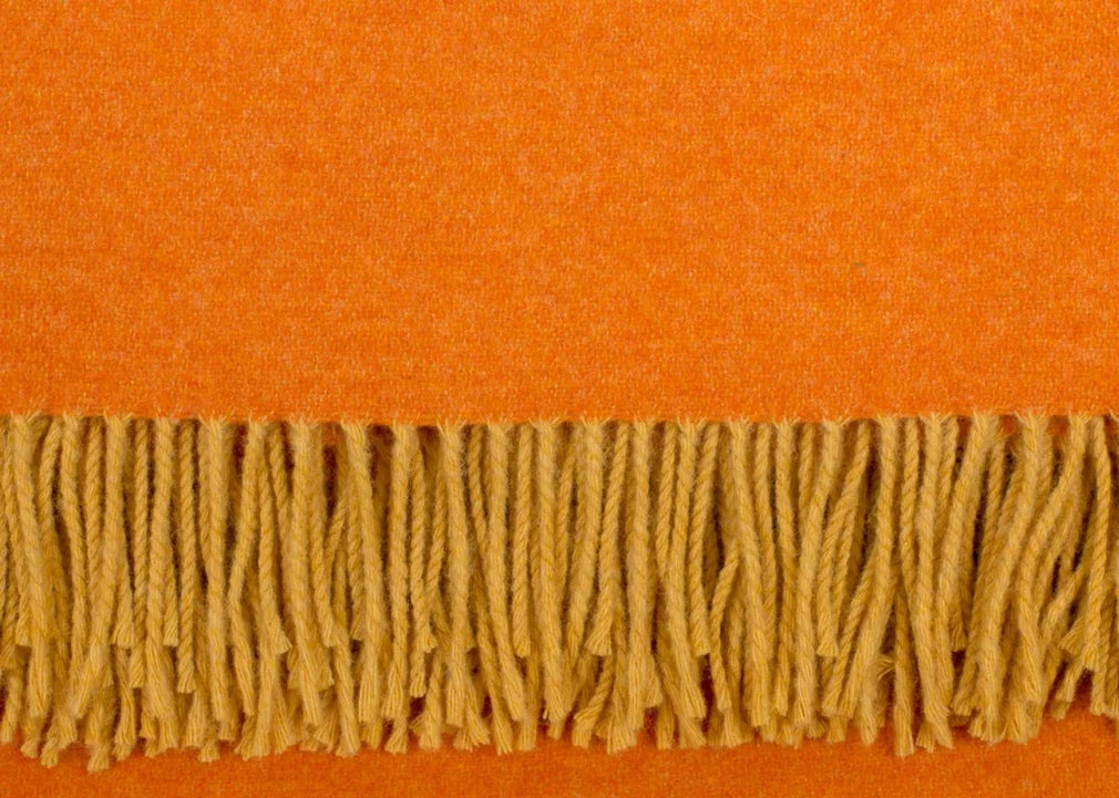Two Tone Merino Throw Orange