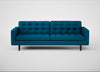Hepburn 4 Seater Sofa St Moritz Wool Teal / Walnut
