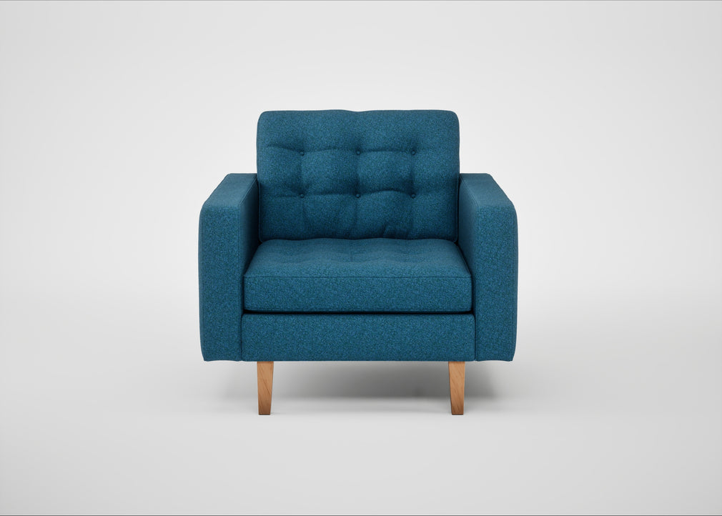 Hepburn Armchair St Moritz Wool Blue / Natural