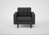 Hepburn Armchair St Moritz Wool Grey / Walnut