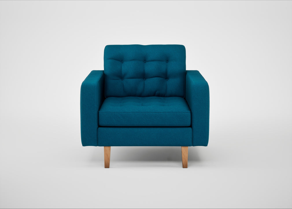 Hepburn Armchair St Moritz Wool Teal / Natural