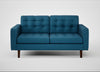 Hepburn 2 Seater Sofa St Moritz Wool Blue / Walnut