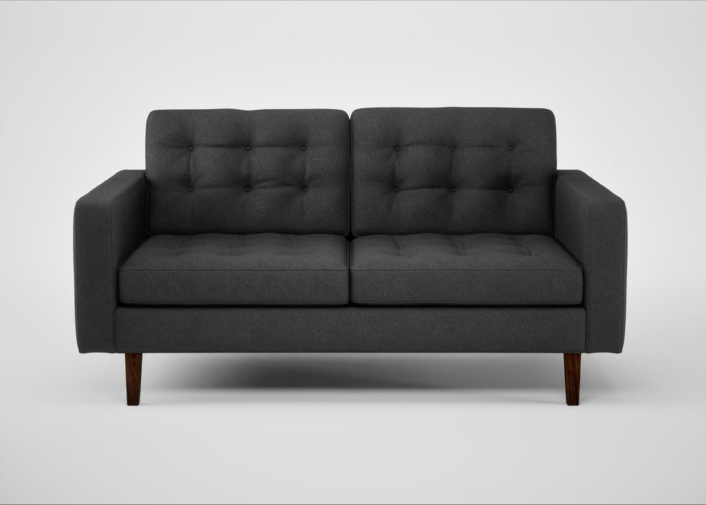 Hepburn 2 Seater Sofa St Moritz Wool Grey / Walnut