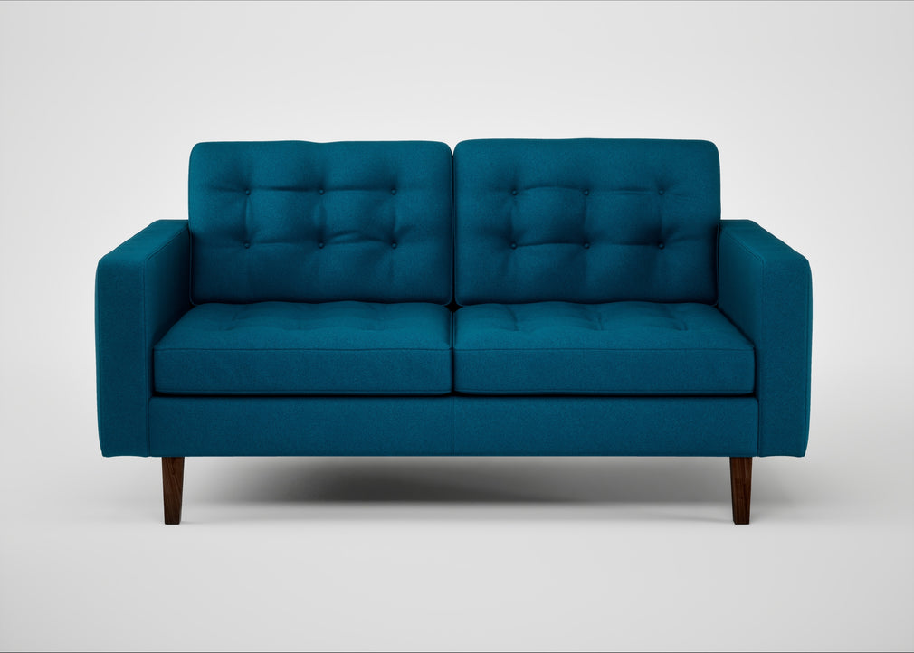 Hepburn 2 Seater Sofa St Moritz Wool Teal / Walnut