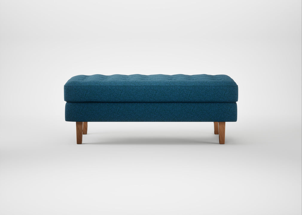 Hepburn Ottoman St Moritz Wool Blue / Natural