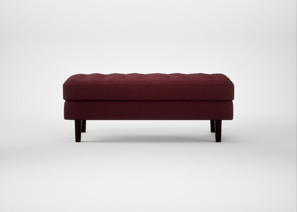 Hepburn Ottoman St Moritz Wool Red / Walnut
