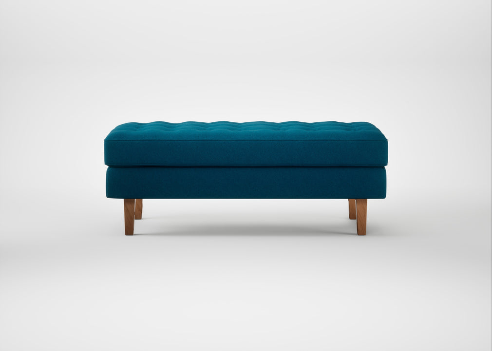 Hepburn Ottoman St Moritz Wool Teal / Natural