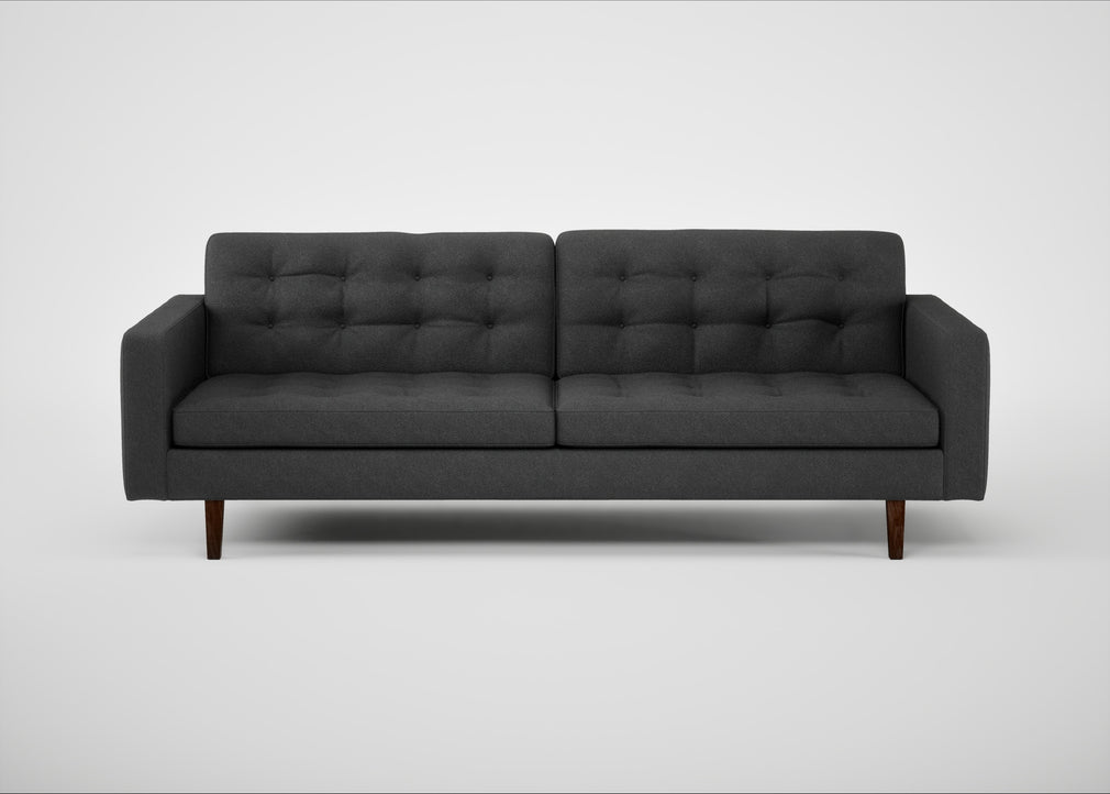 Hepburn 4 Seater Sofa St Moritz Wool Grey / Walnut