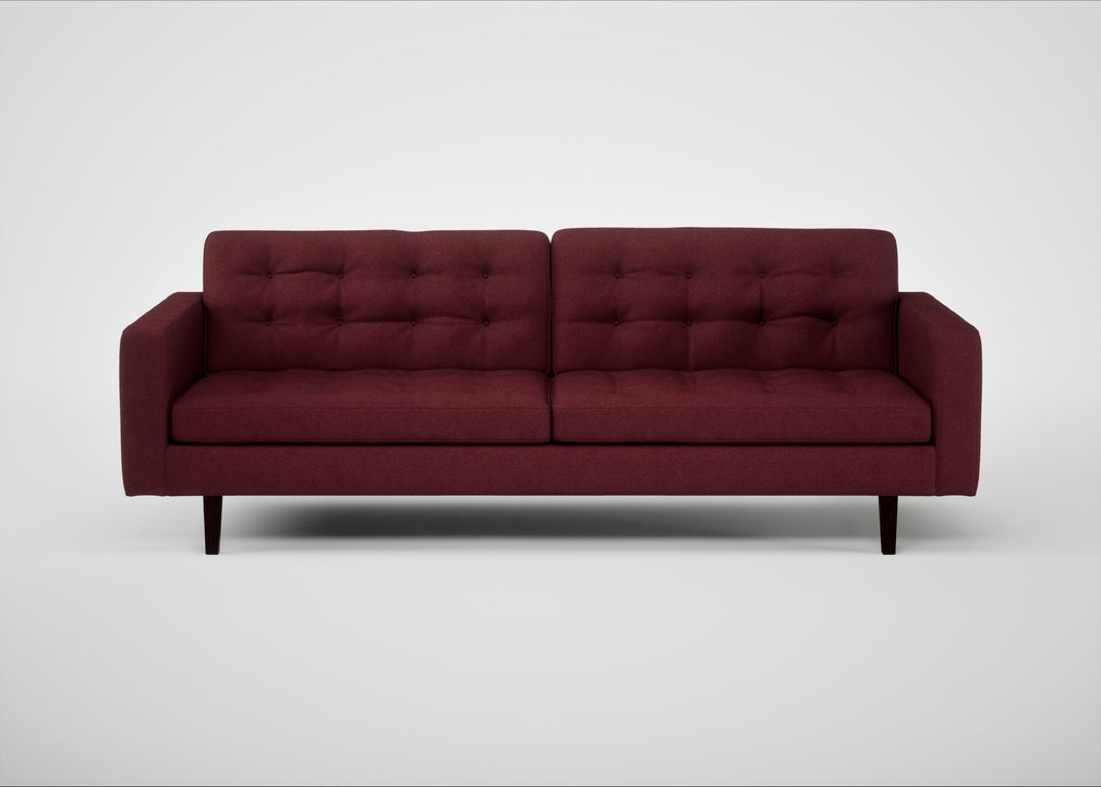 Hepburn 4 Seater Sofa St Moritz Wool Red / Walnut