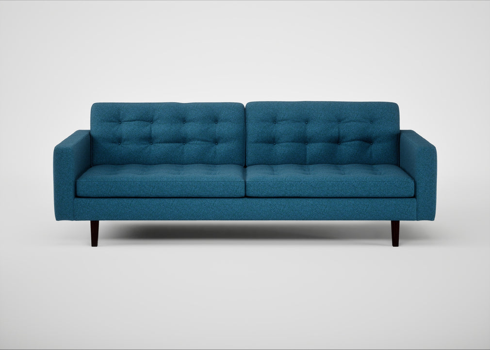 Hepburn 4 Seater Sofa St Moritz Wool Blue / Wenge Black