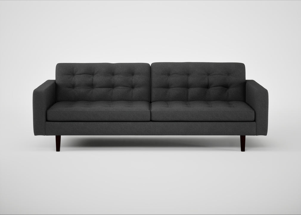 Hepburn 4 Seater Sofa St Moritz Wool Grey / Wenge Black