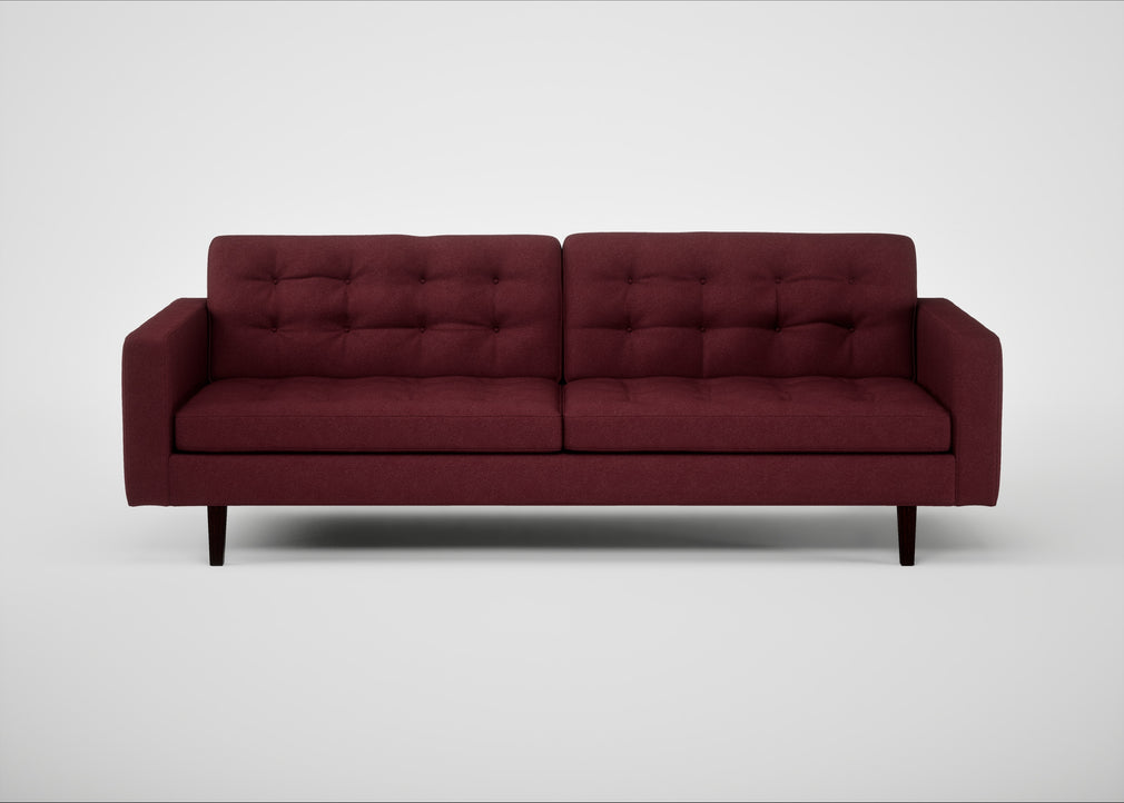 Hepburn 4 Seater Sofa St Moritz Wool Red / Wenge Black