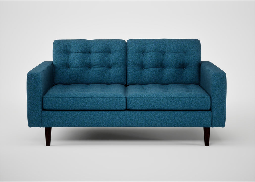 Hepburn 2 Seater Sofa St Moritz Wool Blue / Wenge Black
