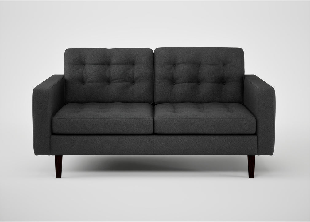 Hepburn 2 Seater Sofa St Moritz Wool Grey / Wenge Black