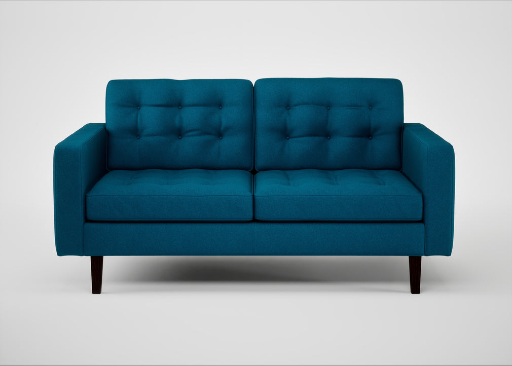 Hepburn 2 Seater Sofa St Moritz Wool Teal / Wenge Black