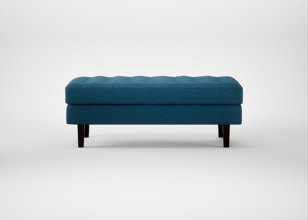 Hepburn Ottoman St Moritz Wool Blue / Wenge Black