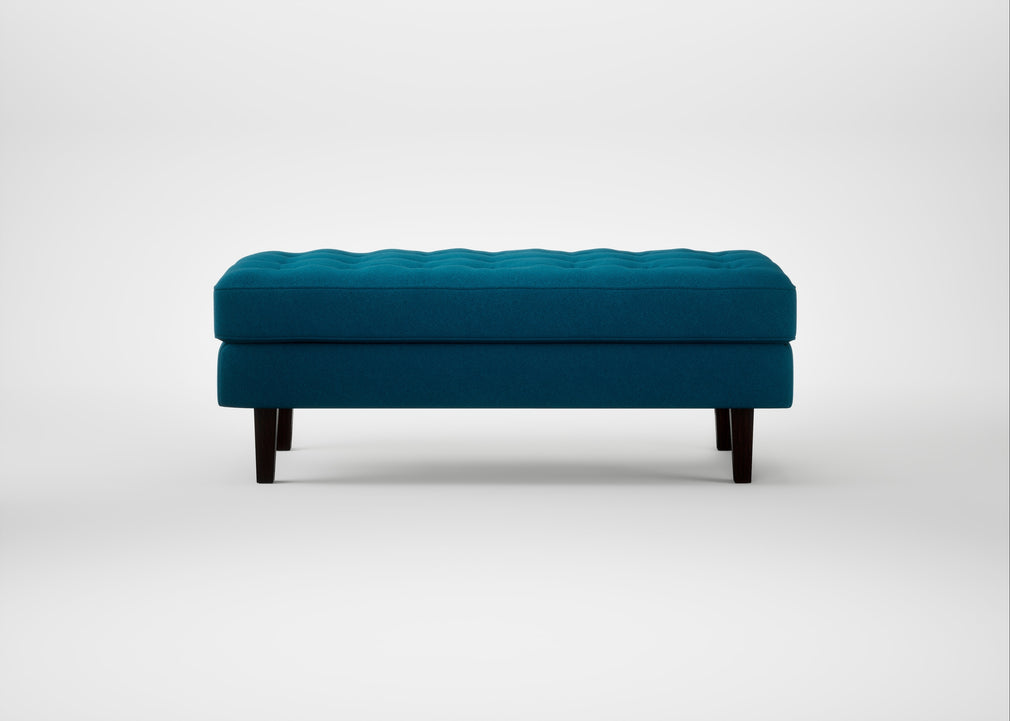 Hepburn Ottoman St Moritz Wool Teal / Wenge Black