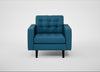 Hepburn Armchair St Moritz Wool Blue / Wenge Black