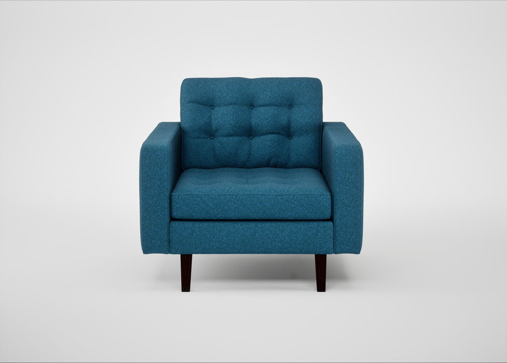 Hepburn Armchair St Moritz Wool Blue / Wenge Black