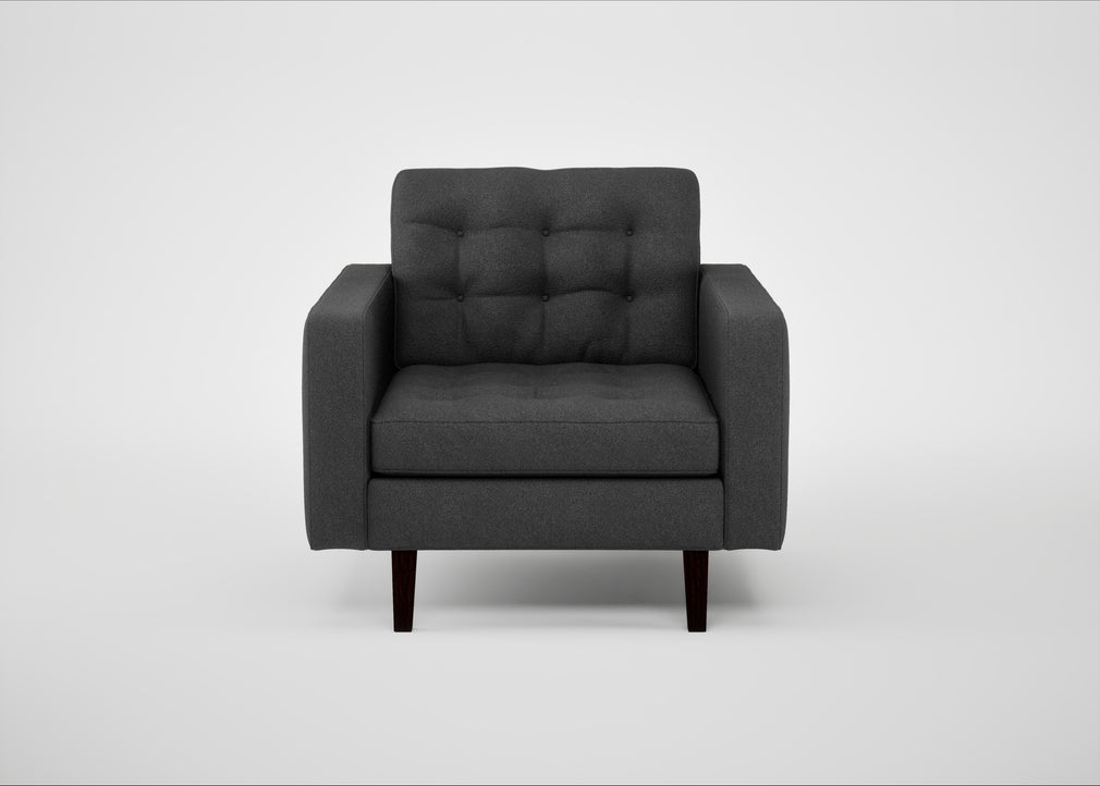 Hepburn Armchair St Moritz Wool Grey / Wenge Black