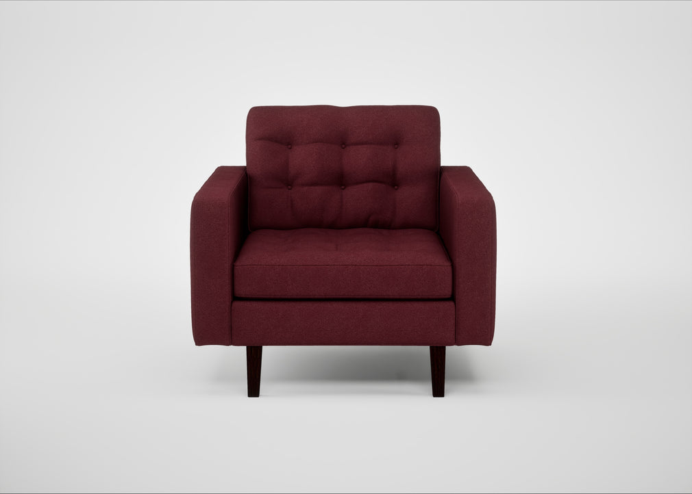 Hepburn Armchair St Moritz Wool Red / Wenge Black