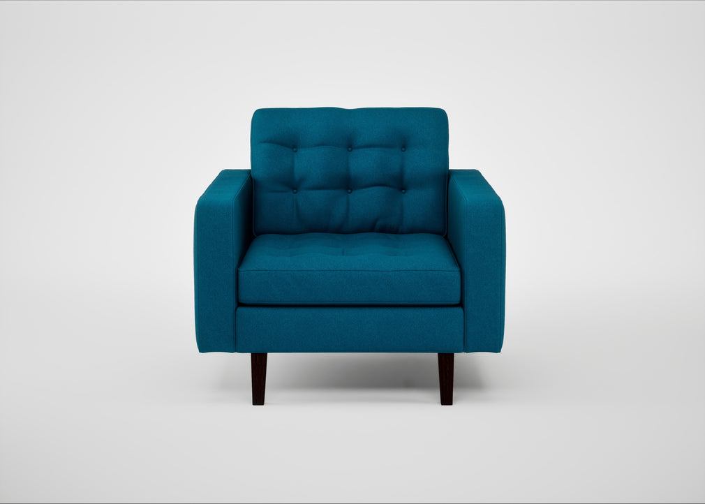 Hepburn Armchair St Moritz Wool Teal / Wenge Black